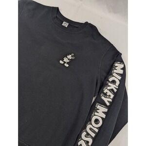 UNIQLO UT‎ Joshua Vides Monochrome Mickey Mouse Art Black Crewneck Sweatshirt M